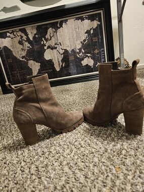 Women’s Brown Suede Ankle Booties - Classic Suede Finish